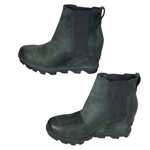 Sorel Joan of Arctic Wedge II Chelsea Booties Black Waterproof Women’s Size 5.5
